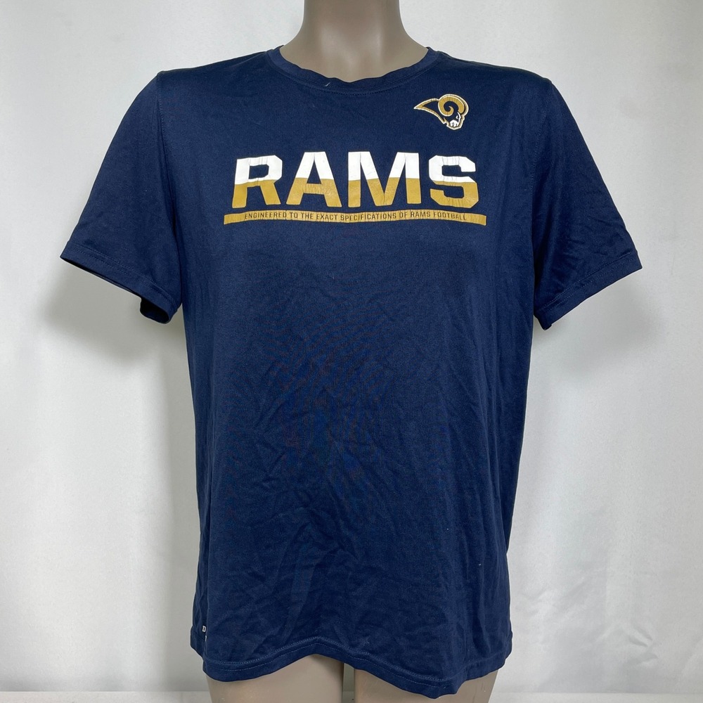 Los Angeles Rams NFL Football Nike Dri-FIT Navy Blue Athletic T-Shirt Women's XL